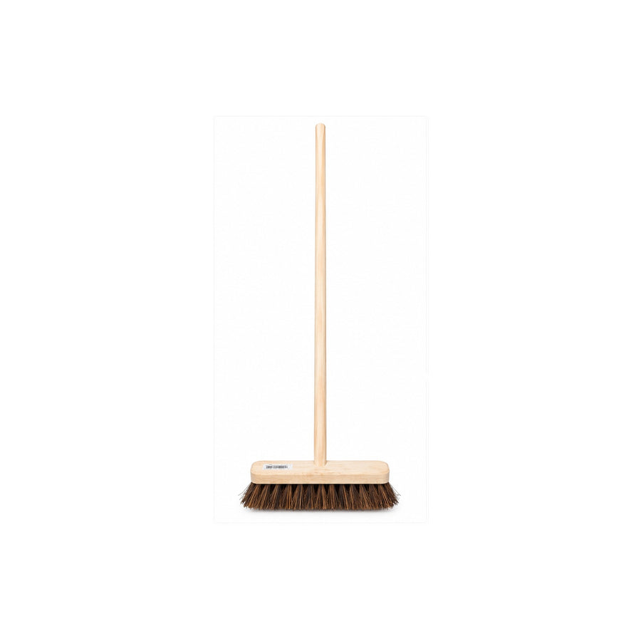 12 inch coco platform broom with wooden handle
