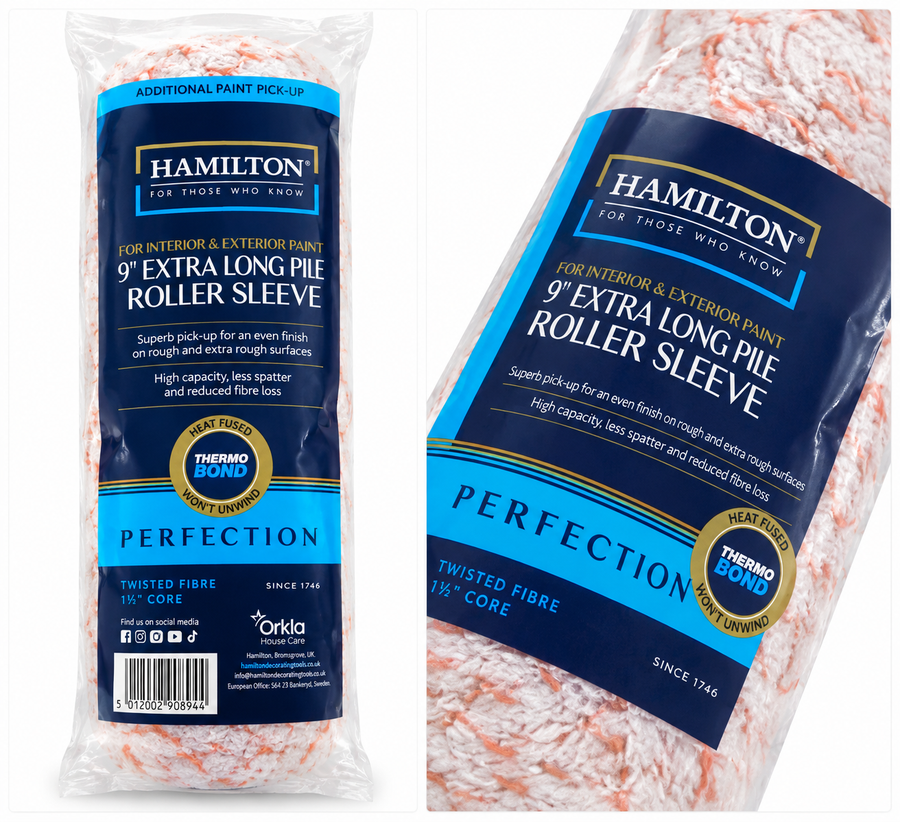 Hamilton Perfection 9 inch Extra Long Pile Roller Sleeve - packaged product