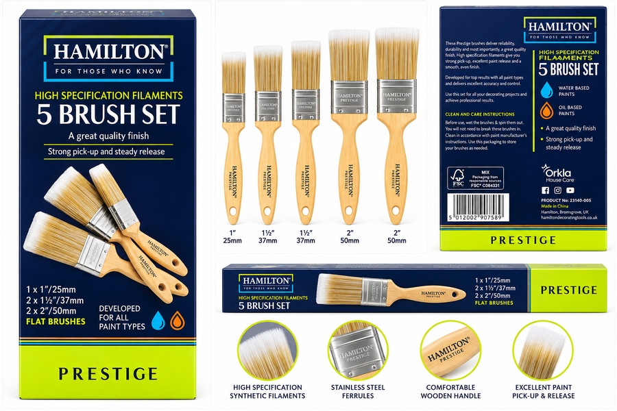 Hamilton Prestige High Specification Filaments 5 Brush Set