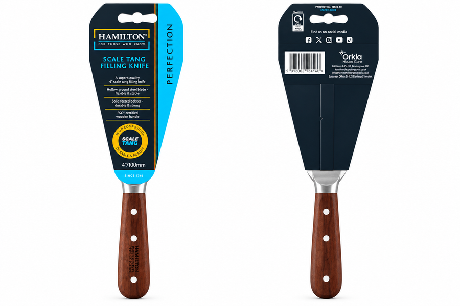 Hamilton Perfection Scale Tang Filling Knife 4 inch 100mm on white background