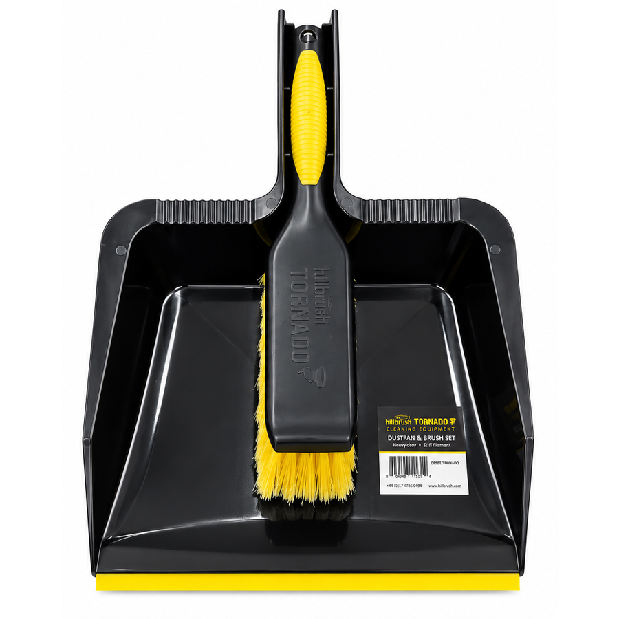 Hillbrush Tornado heavy duty dustpan and brush set - front