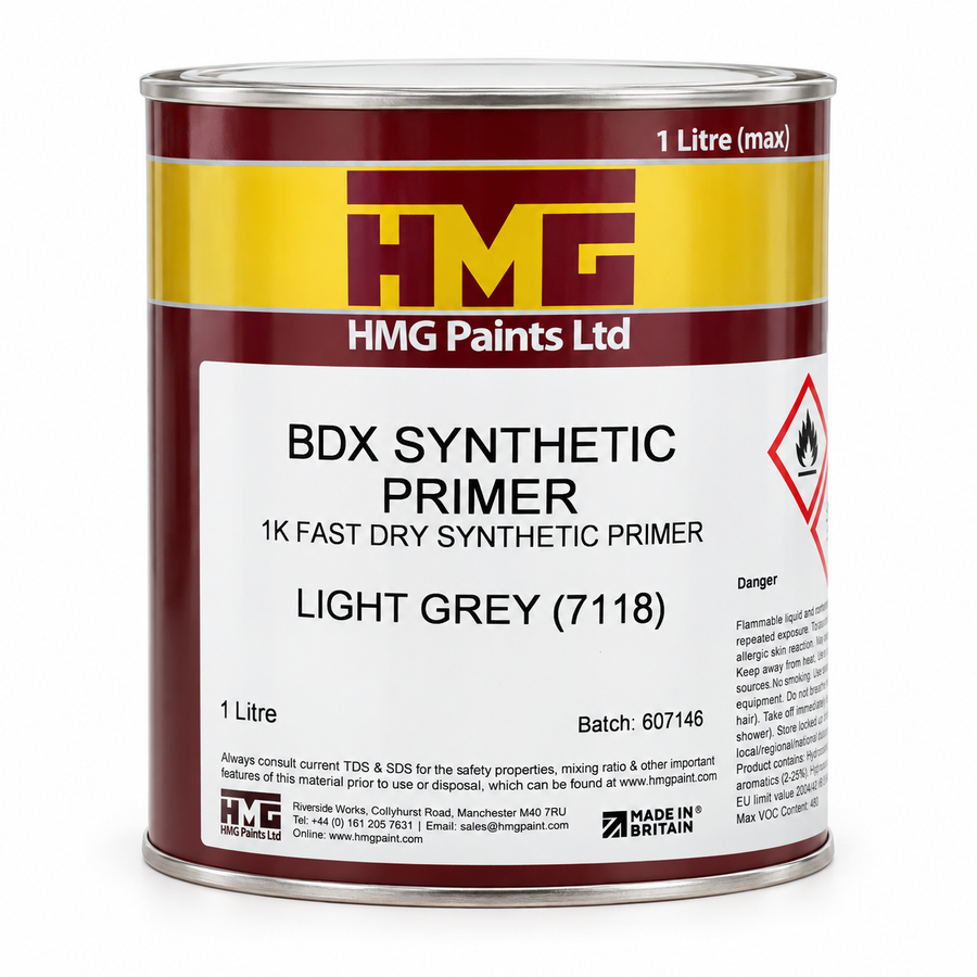 HMG BDX Synthetic Primer Light Grey 7118 1 litre tin