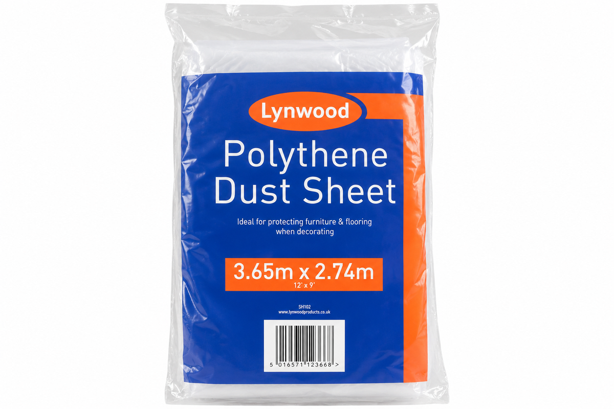 Lynwood SH102 Polythene Dust Sheet 3.65m x 2.74m - front