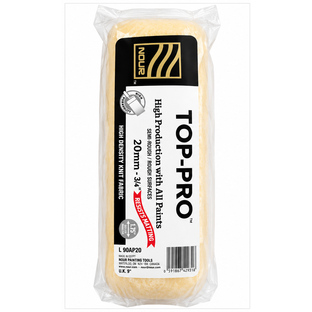 Nour TOP-PRO 9 inch 20mm pile roller sleeve on white background