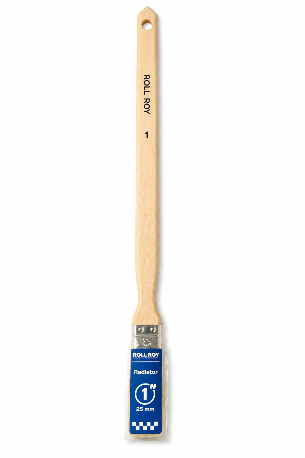 Roll Roy radiator paint brush 1 inch 25mm with long wooden handle