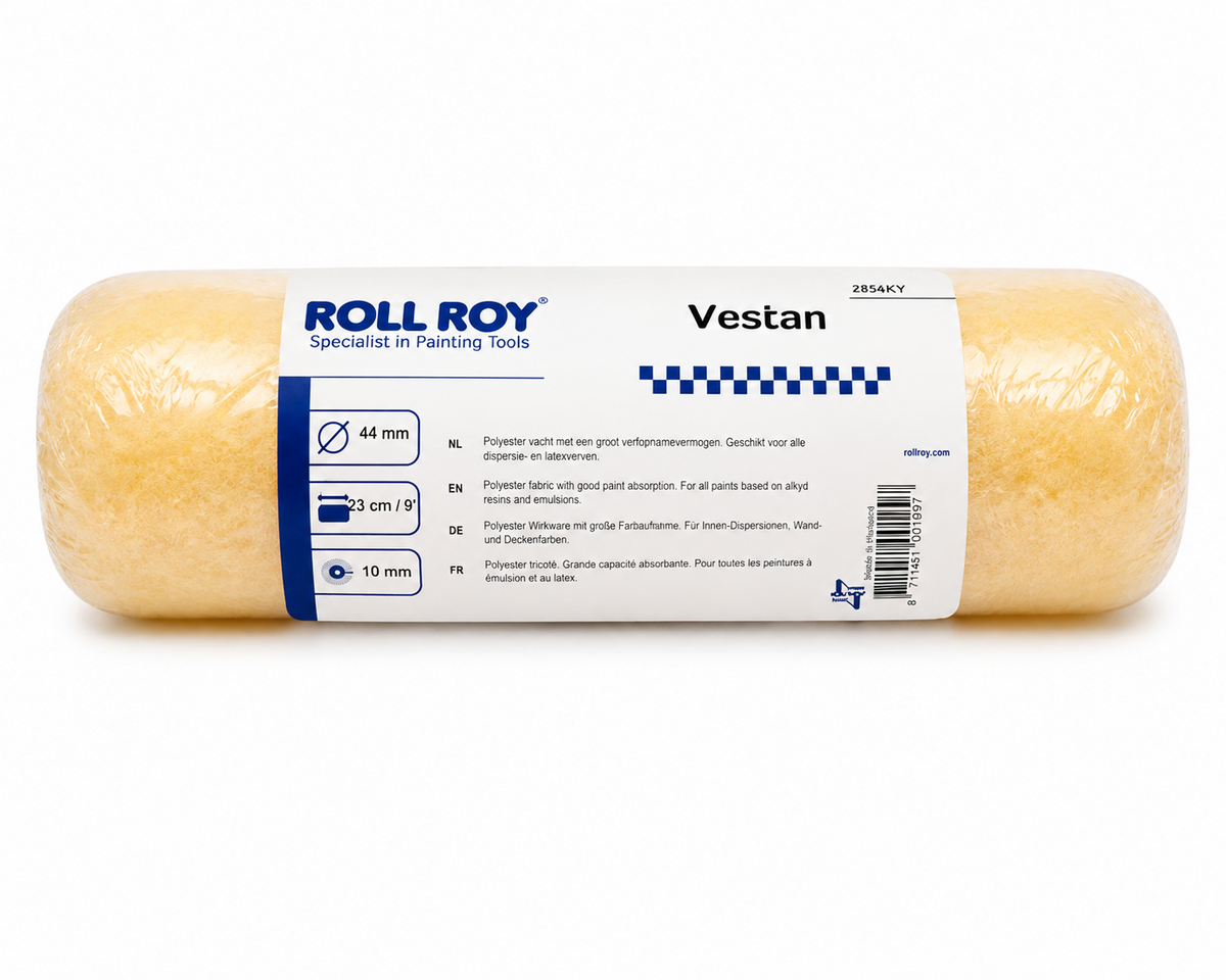 Roll Roy Vestan 9 inch 23cm paint roller sleeve, 44mm diameter and 10mm pile